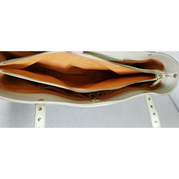 Maxx New York Black + White PVC and Leather Handbag with Gold Studs - Picture 9 of 12